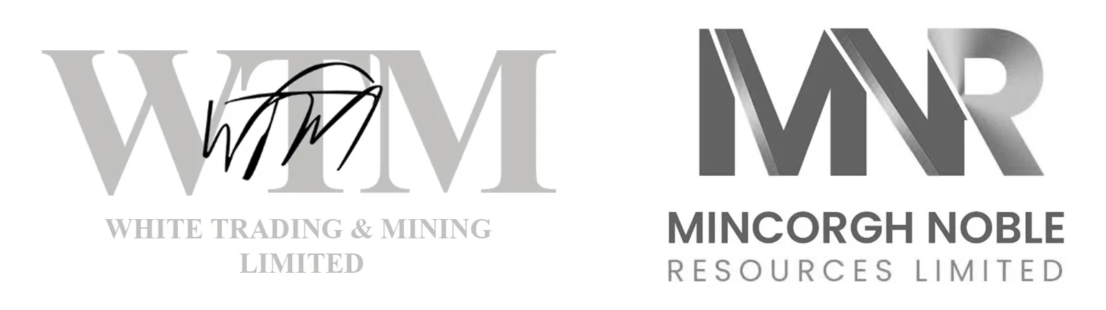 White Trading & Mining Limited and Mincorgh Noble Resources Limited logos side by side