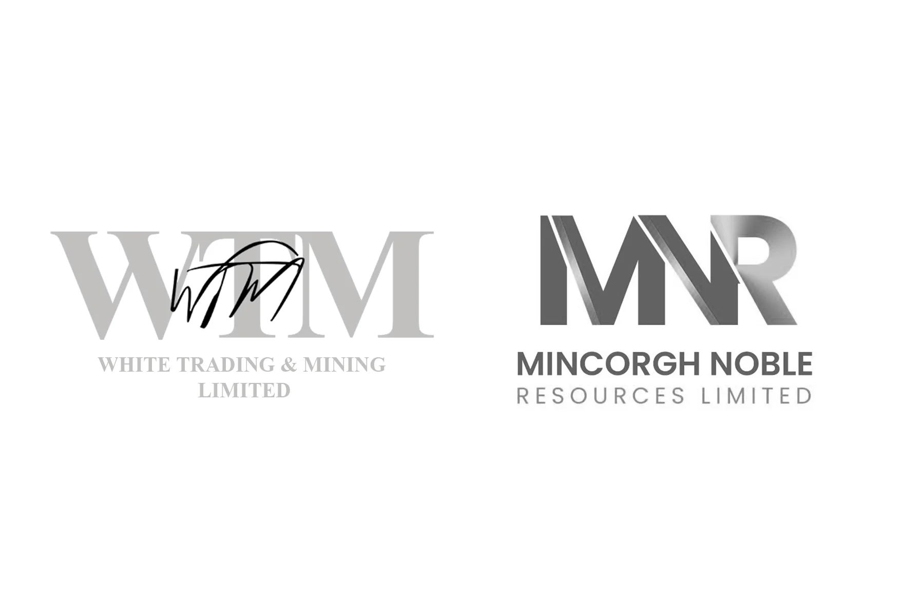 White Trading & Mining Limited and Mincorgh Noble Resources Limited logos side by side